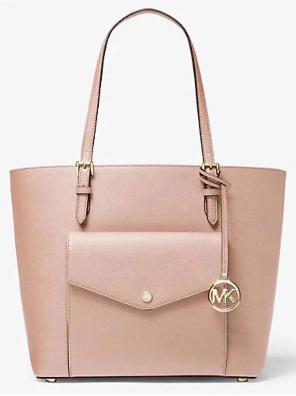 Michael Kors Blush Pink Leather Tote with Front Pocket